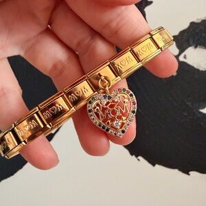 Mother’s Day MOM Italian Charm Bracelet – Gold Tone 19 Link Bracelet